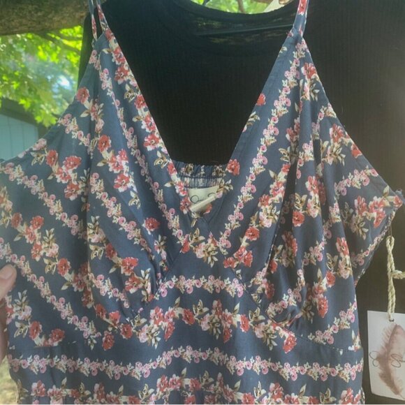 Jessica Simpson Floral Pant Ruffle Jumpsuit Womens Size L - Picture 3 of 7